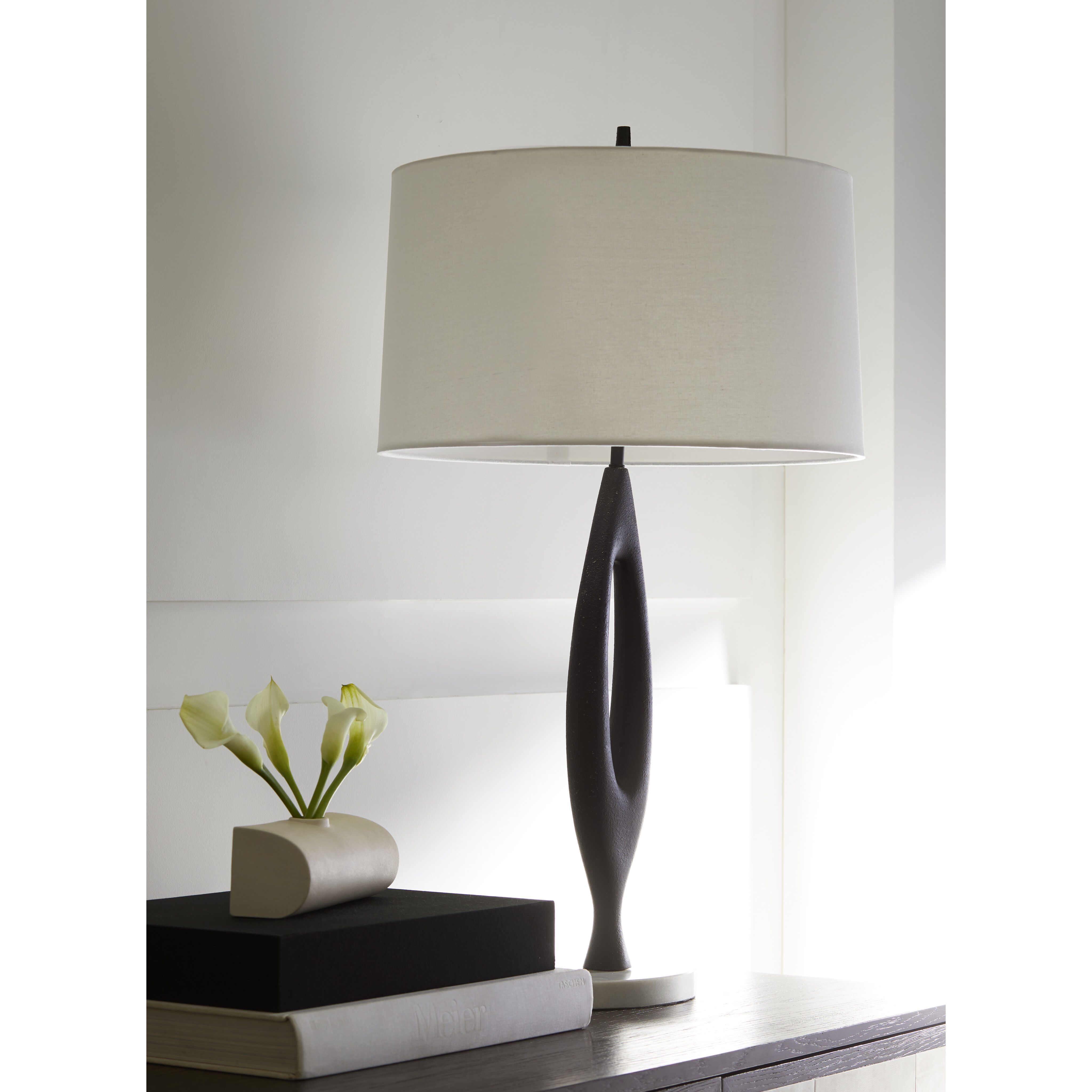 Charcoal outlet bedside lamp